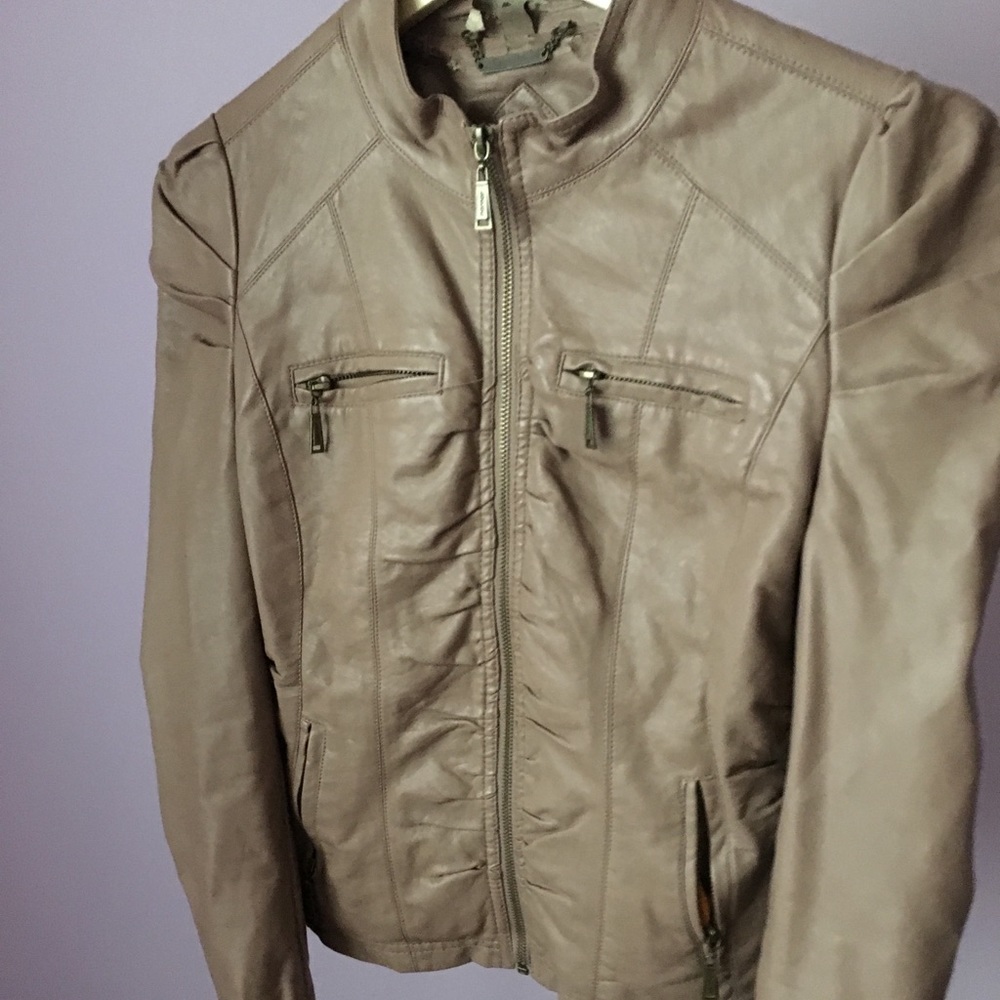 Jou Jou Tan Leather Jacket